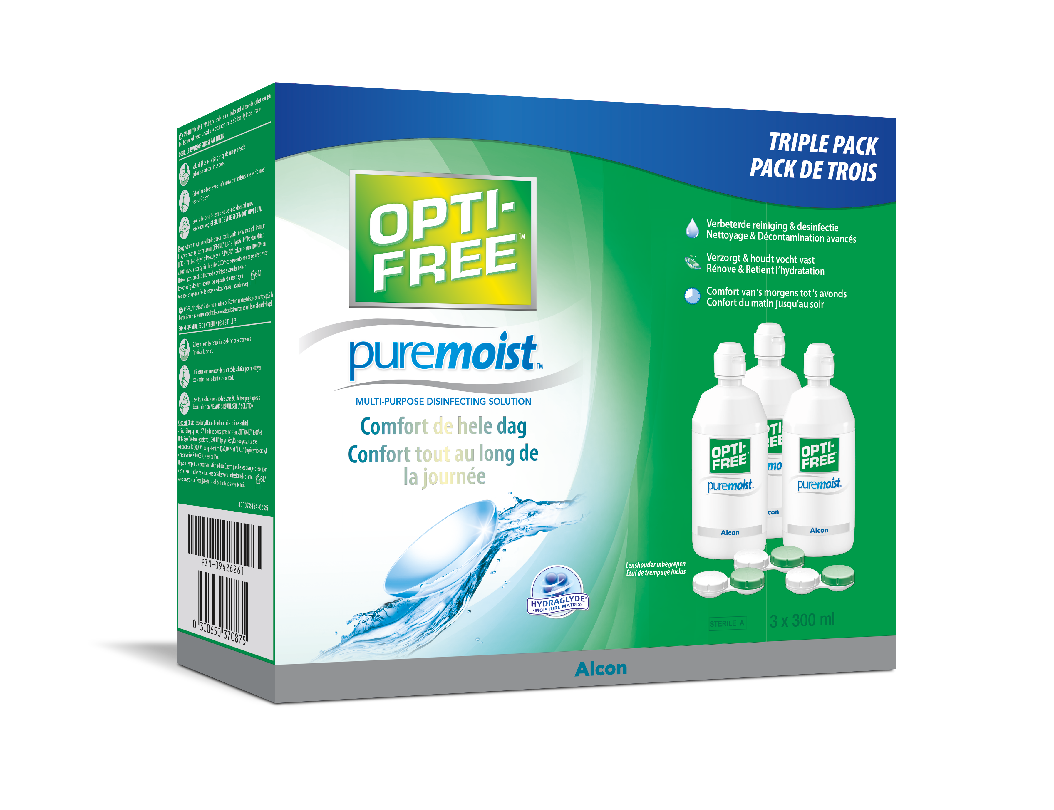 Solution d'entretien Opti-Free Puremoist 3x300ml 