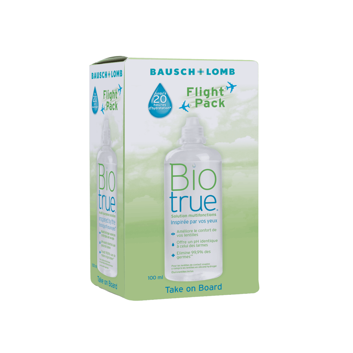 Solution d'entretien Biotrue MPS 100ml flight pack 